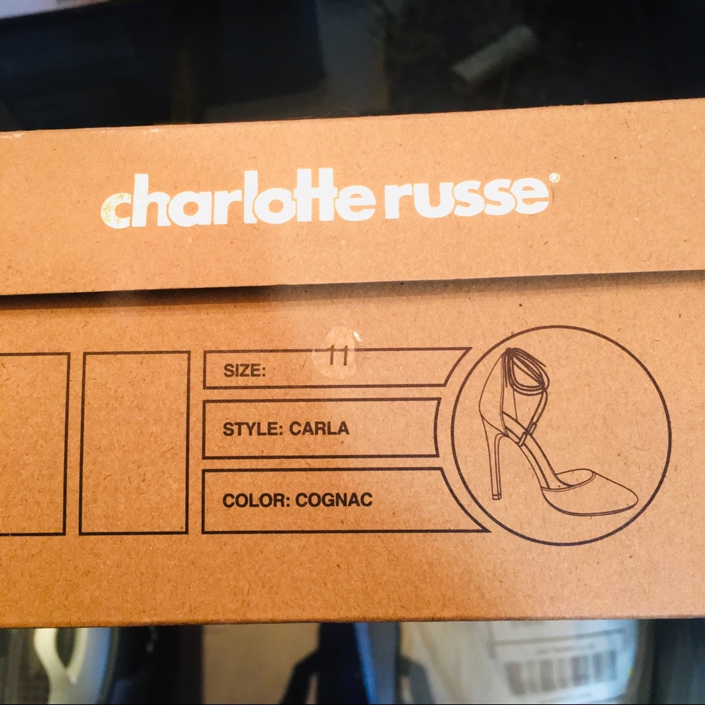 Charlotte Russe [Cognac] Ankle-tie Stillettos Strappy Lace Up Heels - Picture 7 of 9